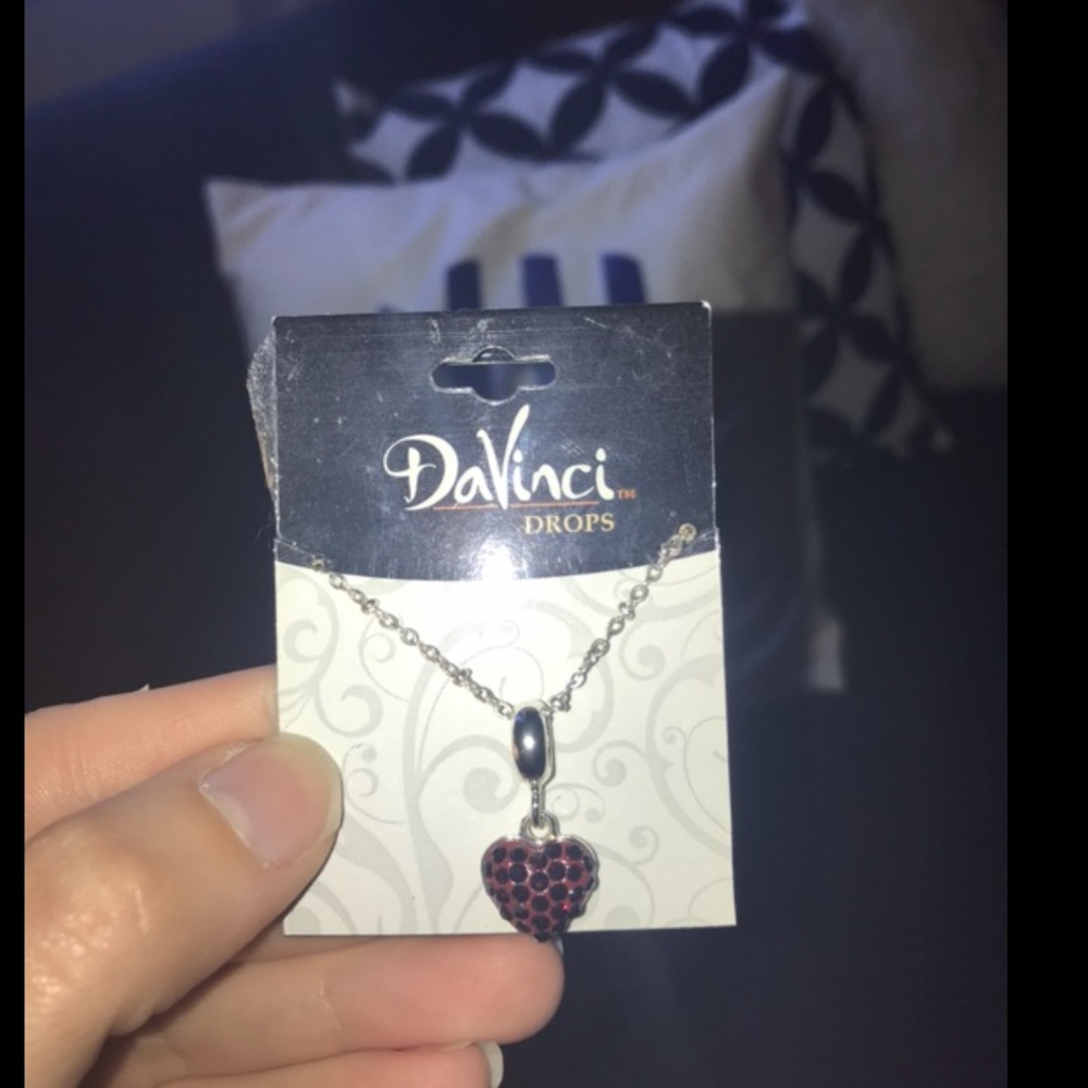 Black studded heart pendant